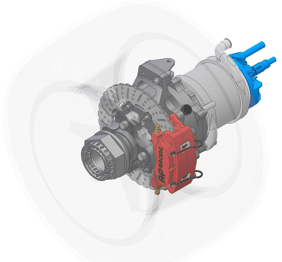 CAD render of the wheel corner