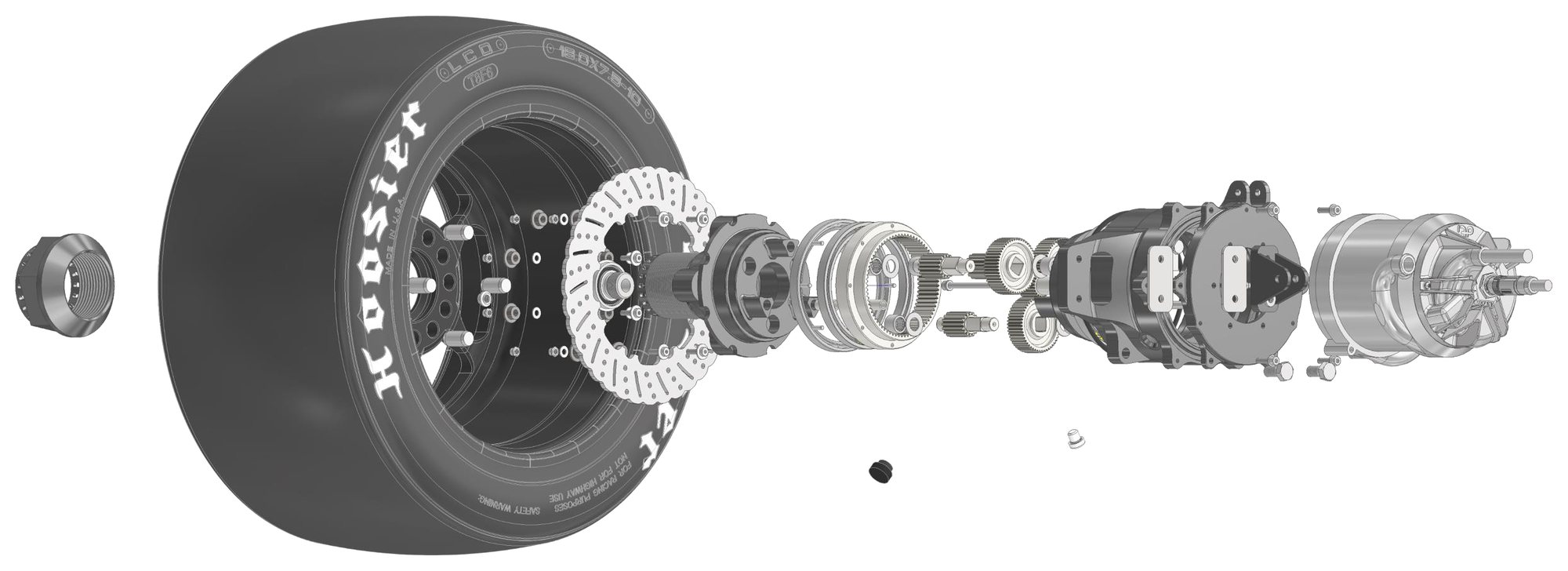 Exploded view of the wheel corner