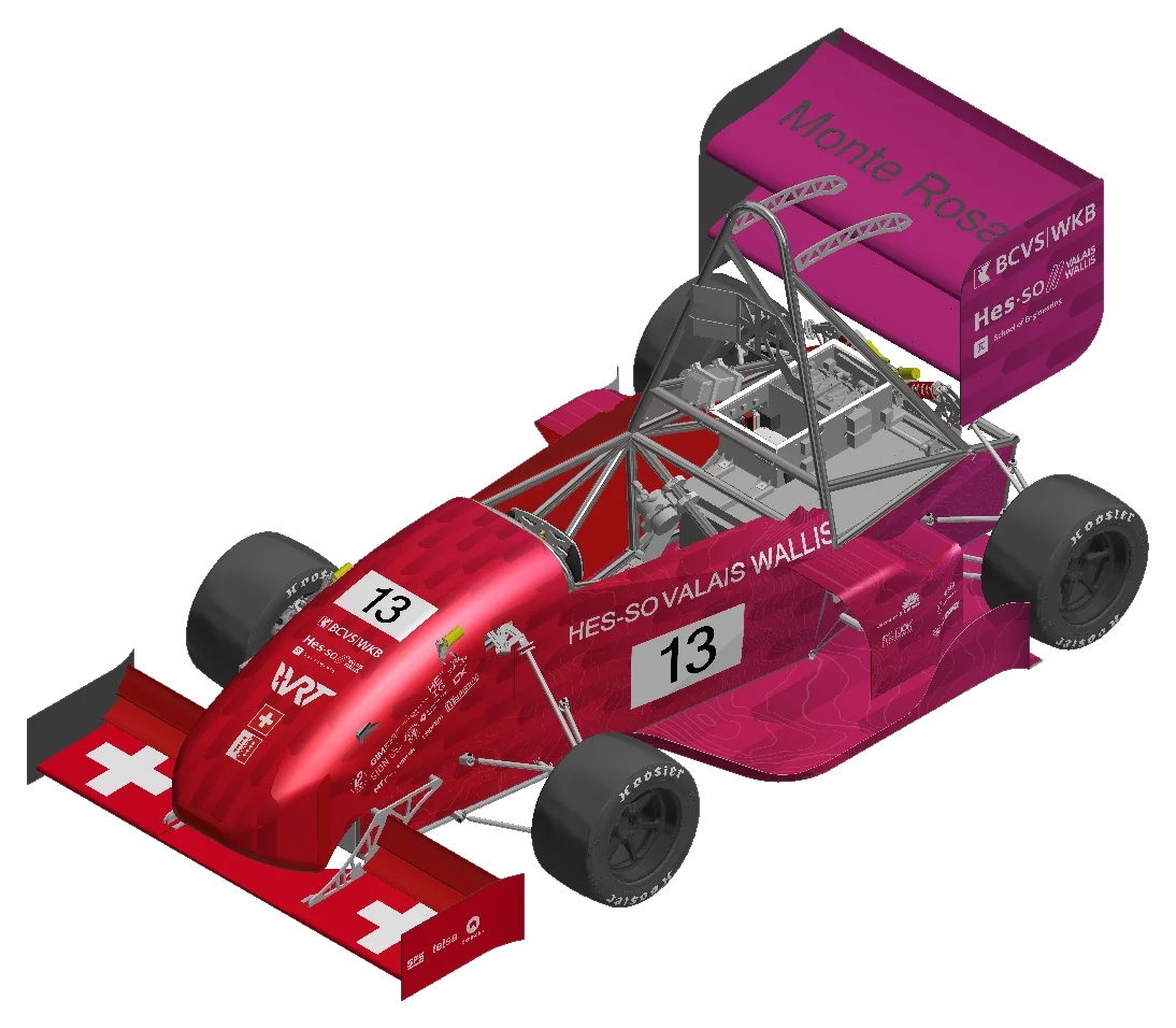 CAD model of the Valais Wallis Racing Team 2026 car